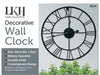 Big Garden Wall Clock Roman Numerals Open Face Metal Large Outdoor Black Watch