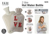 LOVE Hot Water Bottle with Warm Fleece Cover - Perfect for Valentines ! Washable