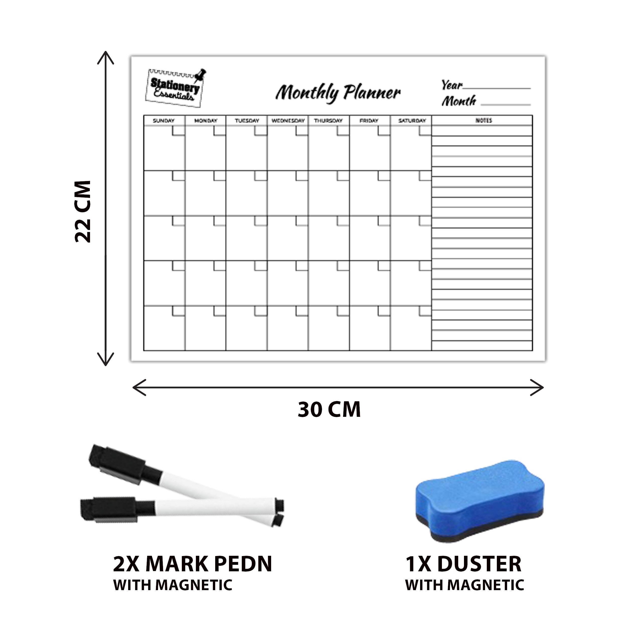 Magnetic Monthly Planner WhiteBoard Wipe Clean To Do List Organiser Memo Notice