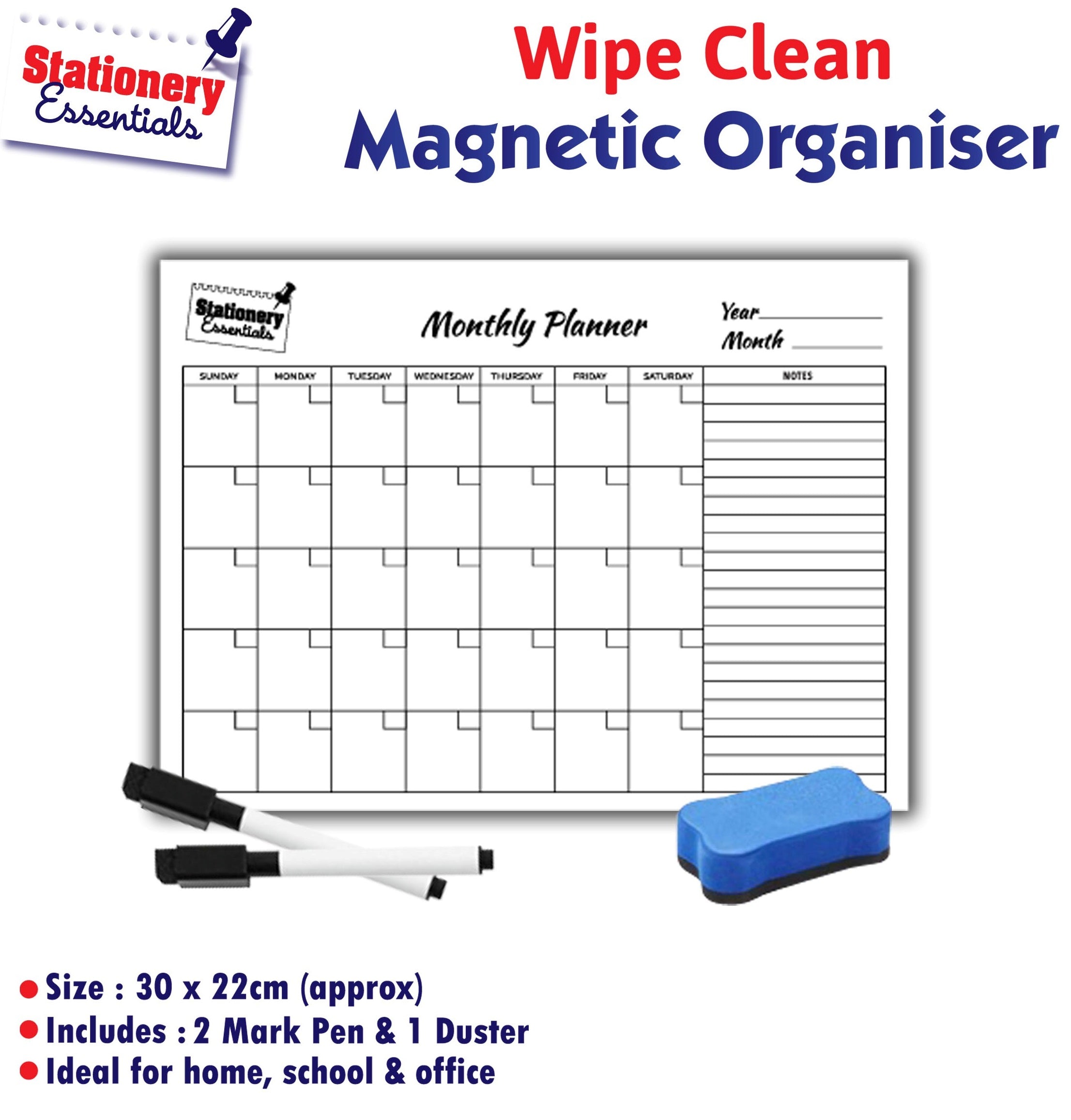 Magnetic Monthly Planner WhiteBoard Wipe Clean To Do List Organiser Memo Notice