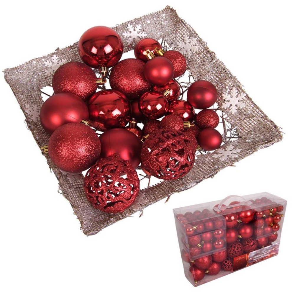 100pcs Christmas Decor Baubles Tree Xmas Balls Party Wedding Ornament Size 3/4/6