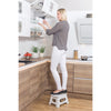 Dekton White Folding Step Stool 150kg Max Anti Slip Home Workplace Aid Ladder