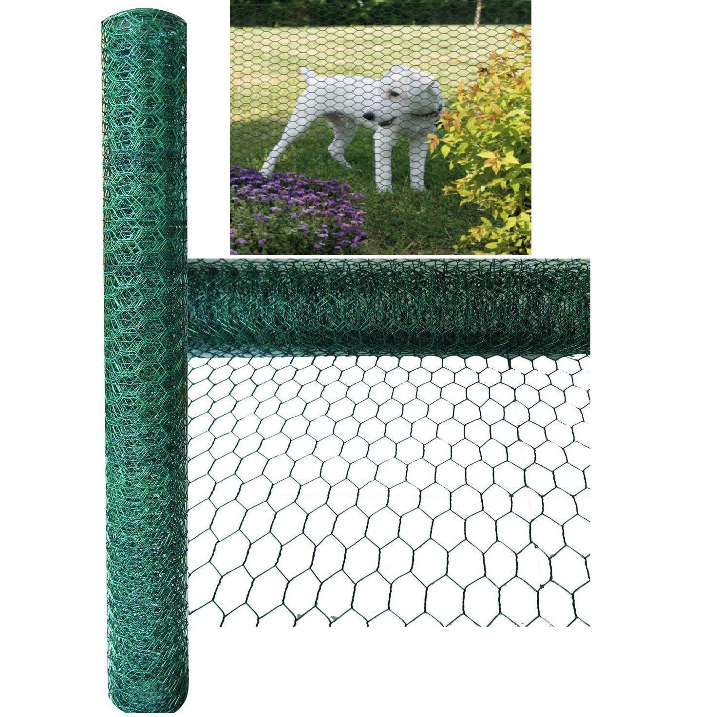 PVC Coated Galvanised Chicken Wire Rabbit Mesh Fencing Aviary Fence Netting