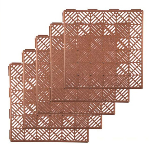 Interlocking Plastic Garden Tiles Decking Nonslip Floor Lawn Outdoor Tiles 5/10