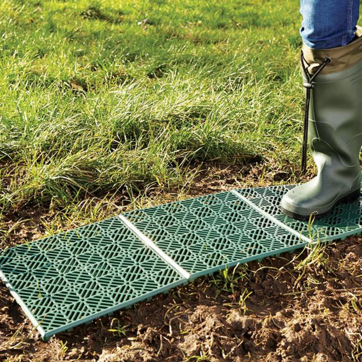 Interlocking Plastic Garden Tiles Decking Nonslip Floor Lawn Outdoor Tiles 5/10