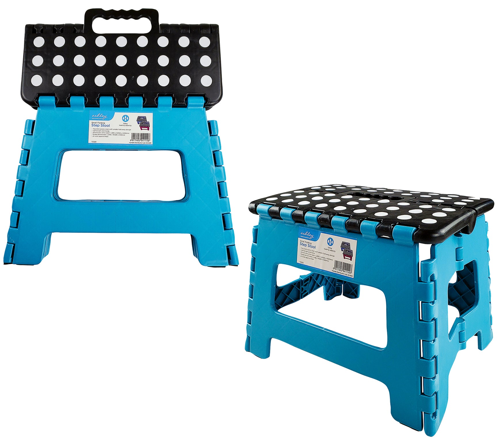 Folding Plastic Step Stool Multi Purpose Anti Slip Lightweight Handle Home 120Kg