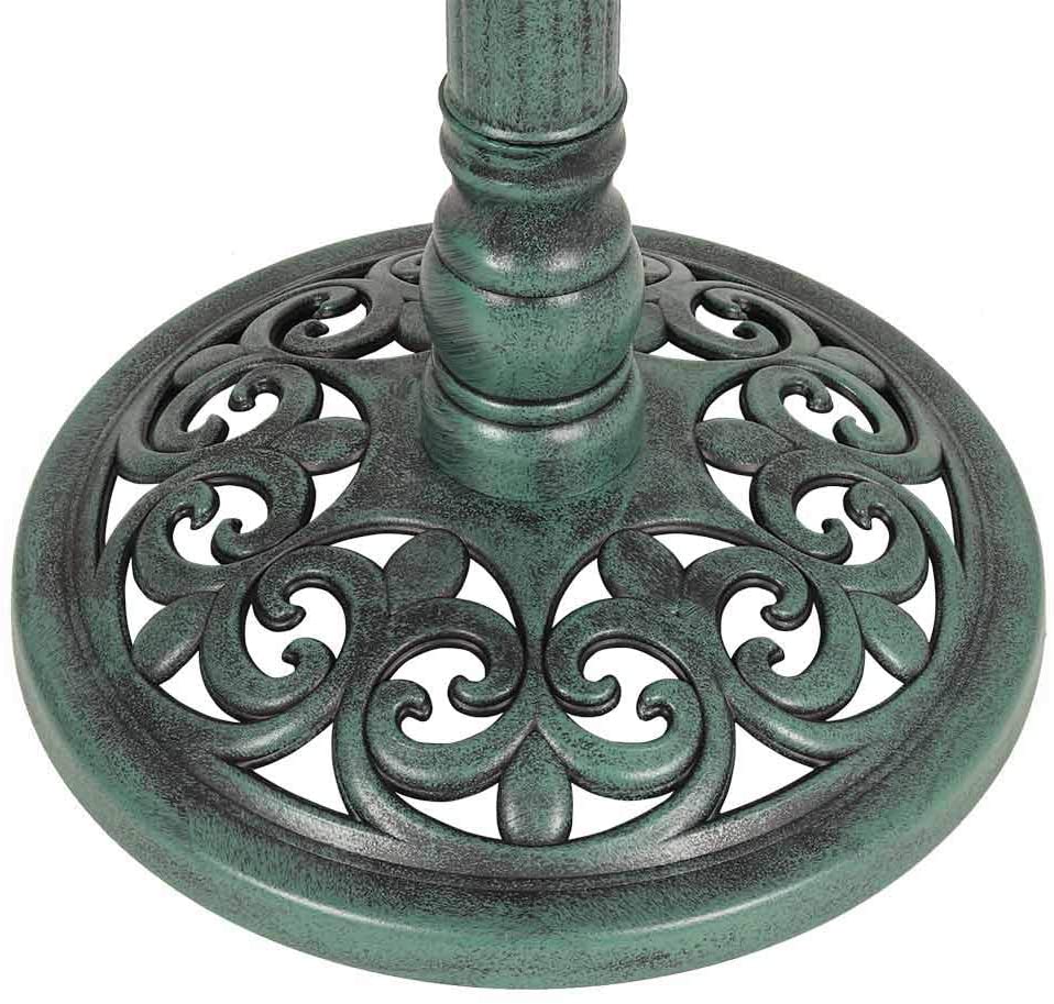 Traditional Bird Bath Pedestal Table Outdoor Waterproof Garden Feature Wild Bird