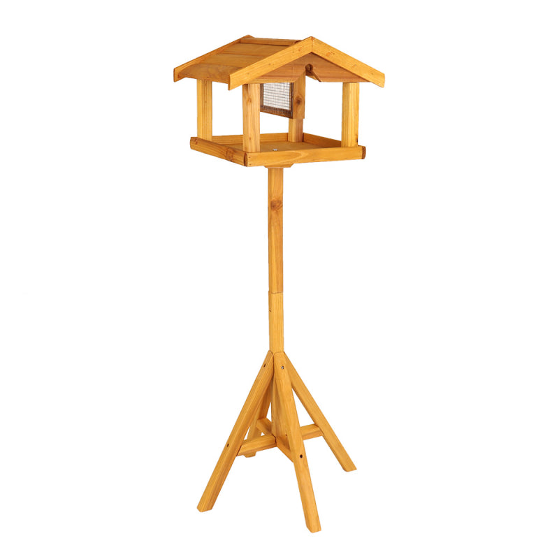 Bird Table With Built in Feeder Premium Wooden Free Standing Feeding Station