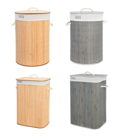 Large Rectangle Round Natural Bamboo Laundry Basket Mould Free Clothes Storage