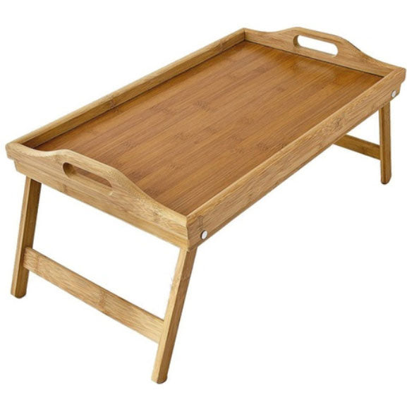 Bamboo Wood Serving Tray Table Breakfast Over Bed Lap Folding Legs Kitchen Serve