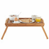 Bamboo Wood Serving Tray Table Breakfast Over Bed Lap Folding Legs Kitchen Serve