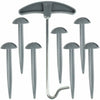 9pcs Groundsheet Mushroom Tent Pegs & Extractor Camping Gazebo Trapaulin Tent UK