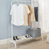 Heavy Duty Metal Steel Clothes Hanging Rail Clothing Coat Stand Shoe Rack Shelf