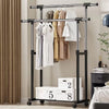 Adjustable Clothes Coat Garment Hanging Rail Rack Storage Double Stand Castors