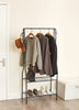 2 Tier Entrance Hall Coat Rack Organiser Clothes Rack Rail Shoe Storage Hooks