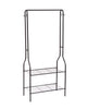 2 Tier Entrance Hall Coat Rack Organiser Clothes Rack Rail Shoe Storage Hooks