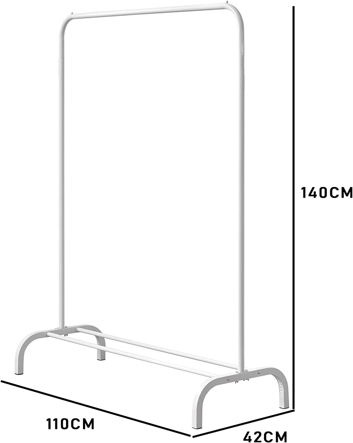 Heavy Duty Metal Clothes Rail Stand & Shoe Storage Shelf.