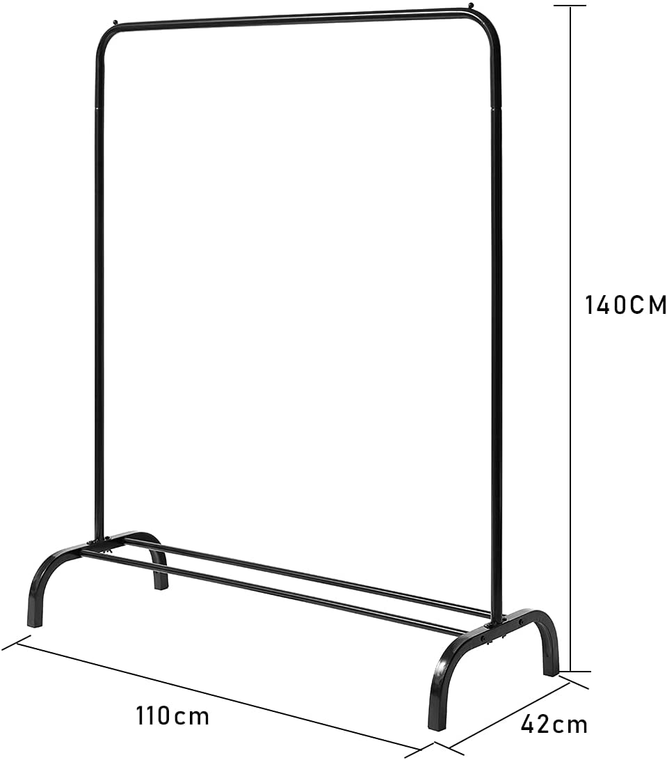 Heavy Duty Metal Clothes Rail Stand & Shoe Storage Shelf.