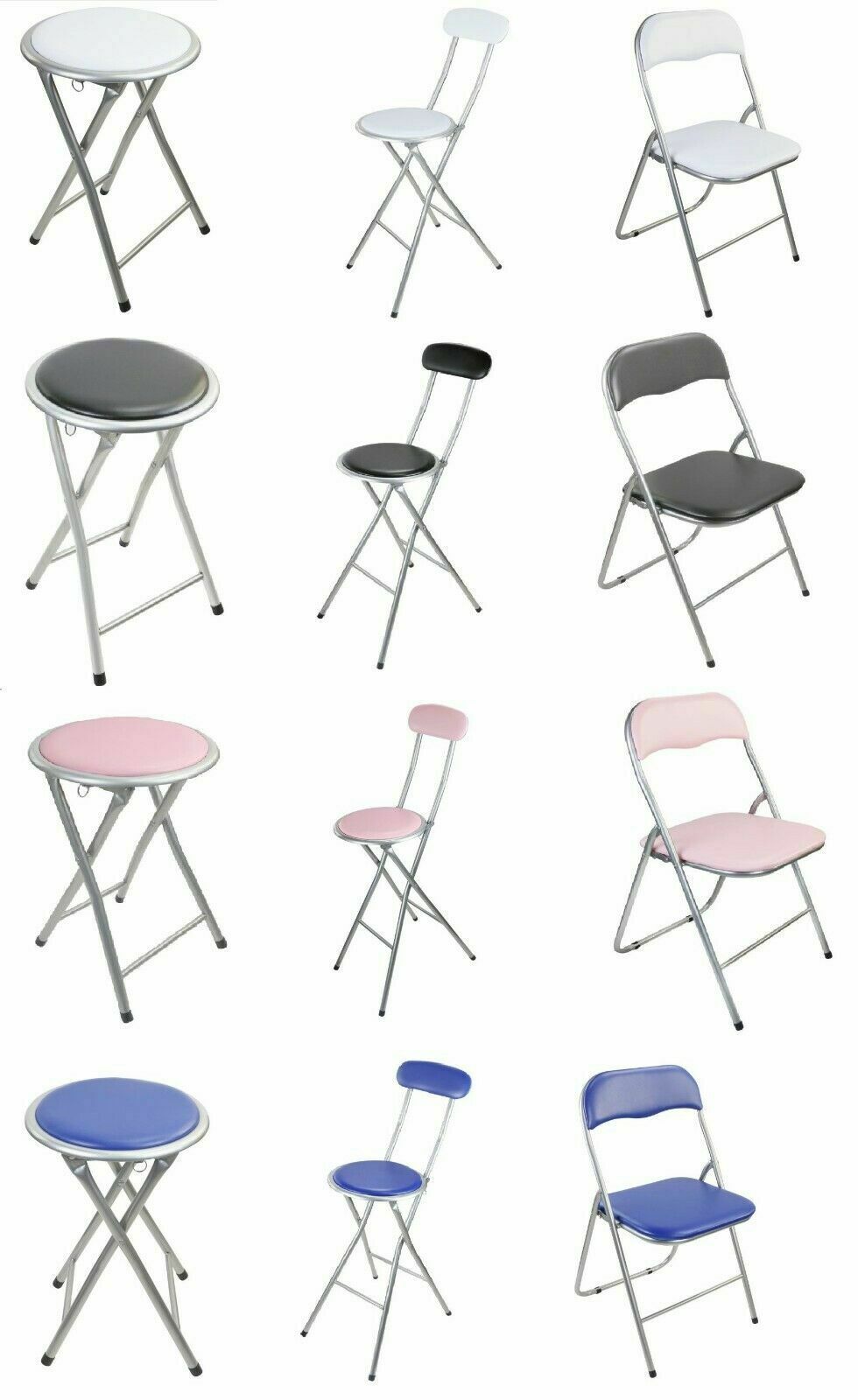 Folding Breakfast Bar Stool Foldable Padded Chair Seat Office Event Garden Party