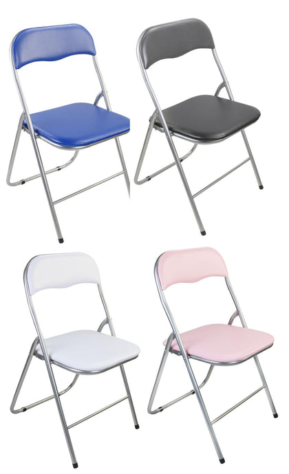 Folding Chair SIlver Metal PVC Portable PInk Black White Blue Outdoors Picnic