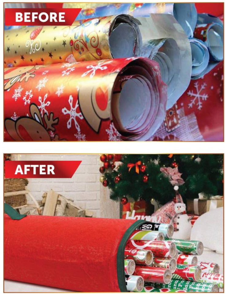 Christmas Wrapping Paper Storage Bag Container Fits 14-20 Gift Wrap Rolls