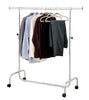 Adjustable Clothes Coat Garment Hanging Rail Rack Storage Double Stand Castors