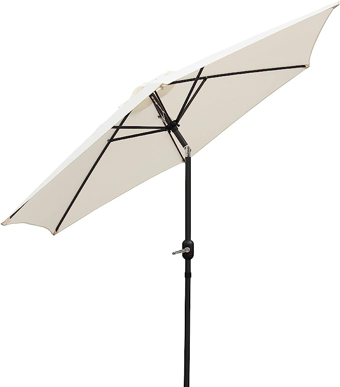 Garden Parasol 2.7m Tilt Sun Shade Umbrella Steel Crank Handle Open Close Large