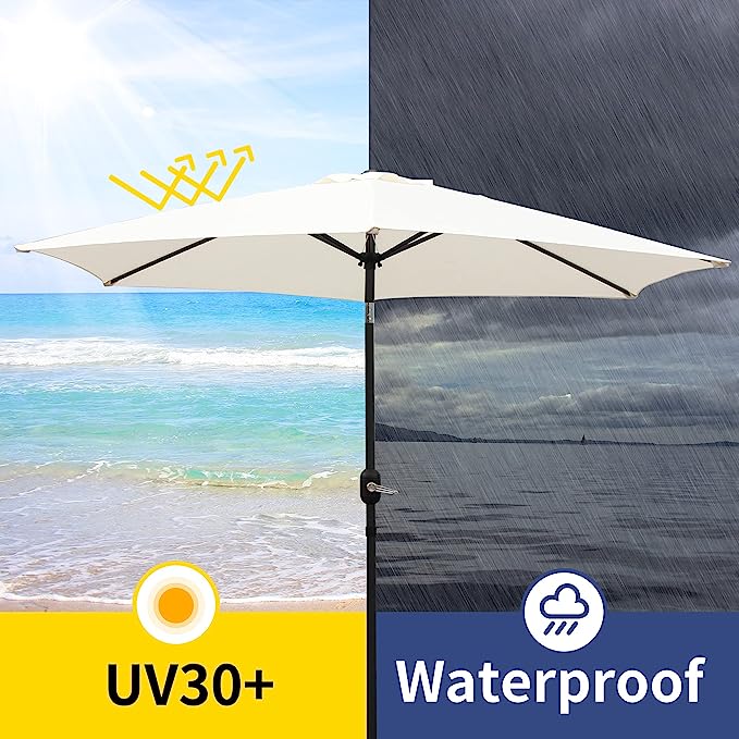 Garden Parasol 2.7m Tilt Sun Shade Umbrella Steel Crank Handle Open Close Large