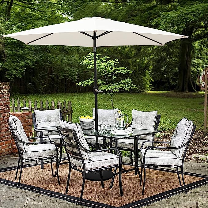 Garden Parasol 2.7m Tilt Sun Shade Umbrella Steel Crank Handle Open Close Large