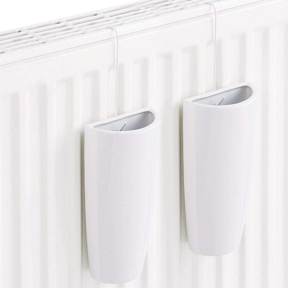 2 x Ceramic Hanging Radiator Humidifier Moisture Absorber Condensation 500ml