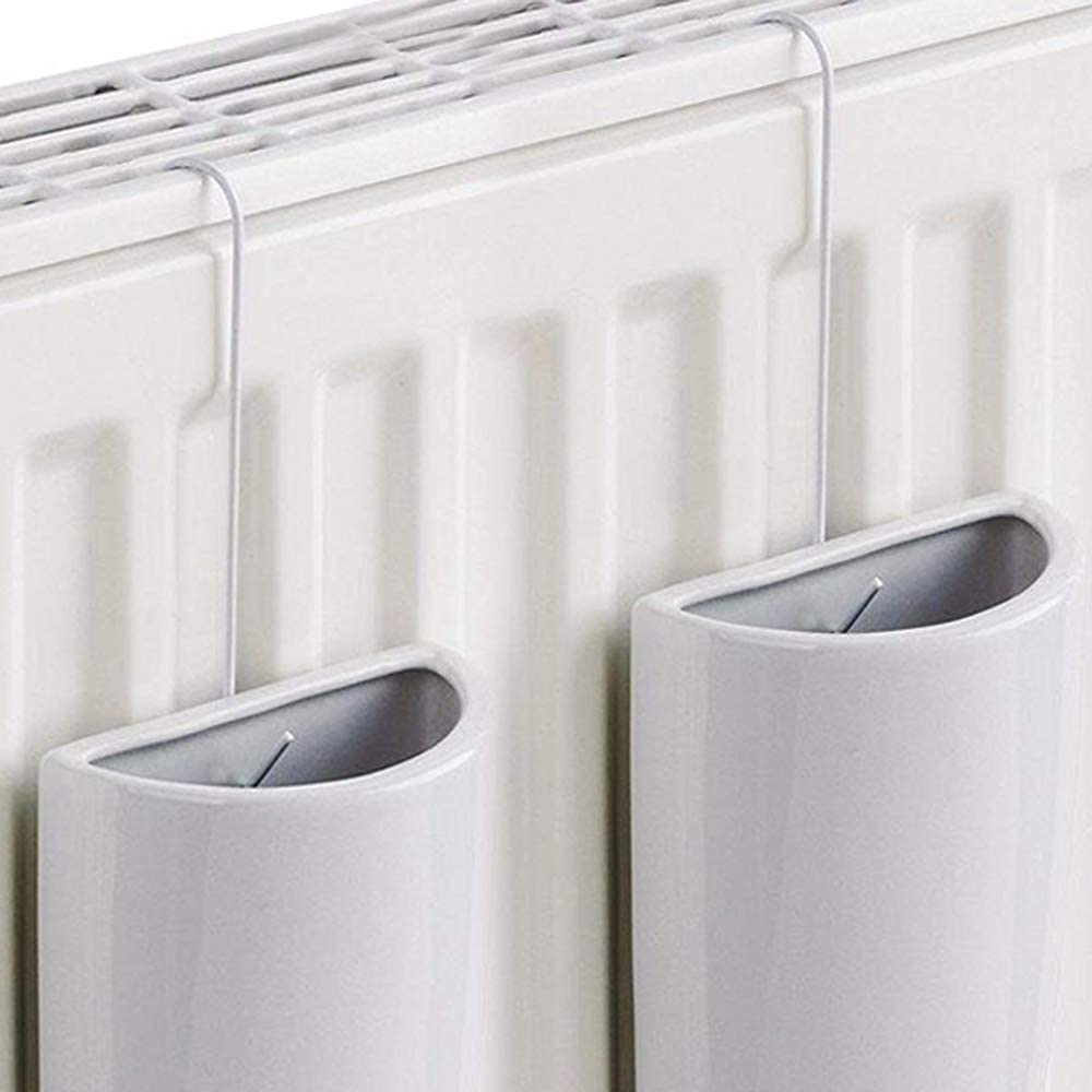 2 x Ceramic Hanging Radiator Humidifier Moisture Absorber Condensation 500ml