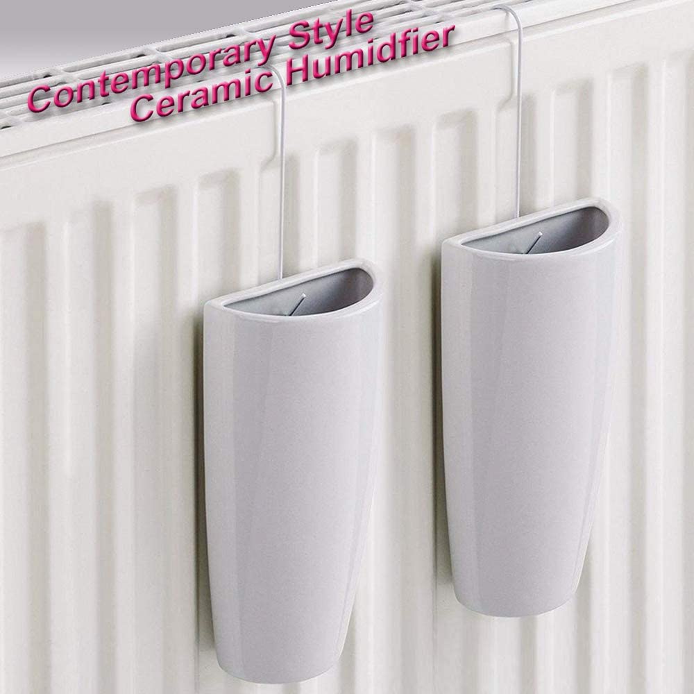 2 x Ceramic Hanging Radiator Humidifier Moisture Absorber Condensation 500ml