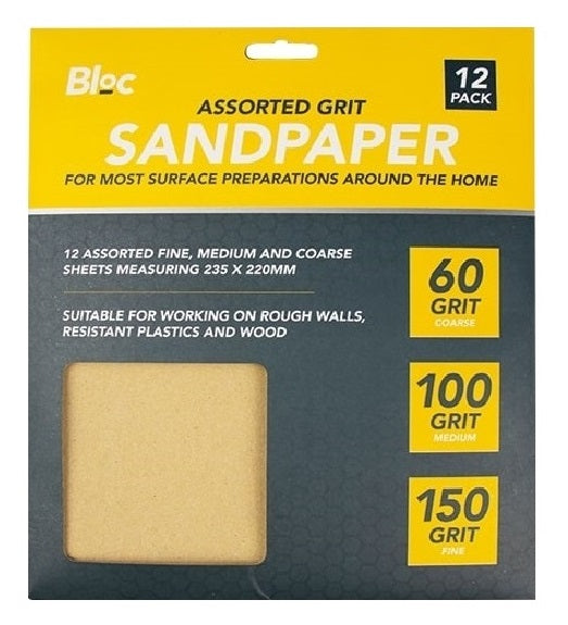 10 Sheets Assorted Grit Sandpaper Mixed Grit Fine Medium Coarse Sand Paper Paint