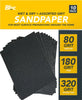 8 x Wet & Dry Sanding Sheet Assorted Mixed Sandpaper Sand Paper 80 180 320 Grit