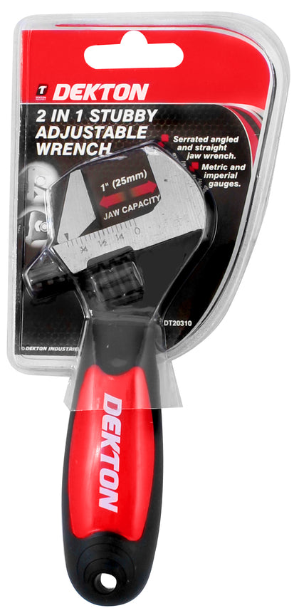 Dekton 2-In-1 Stubby Adjustable Wrench