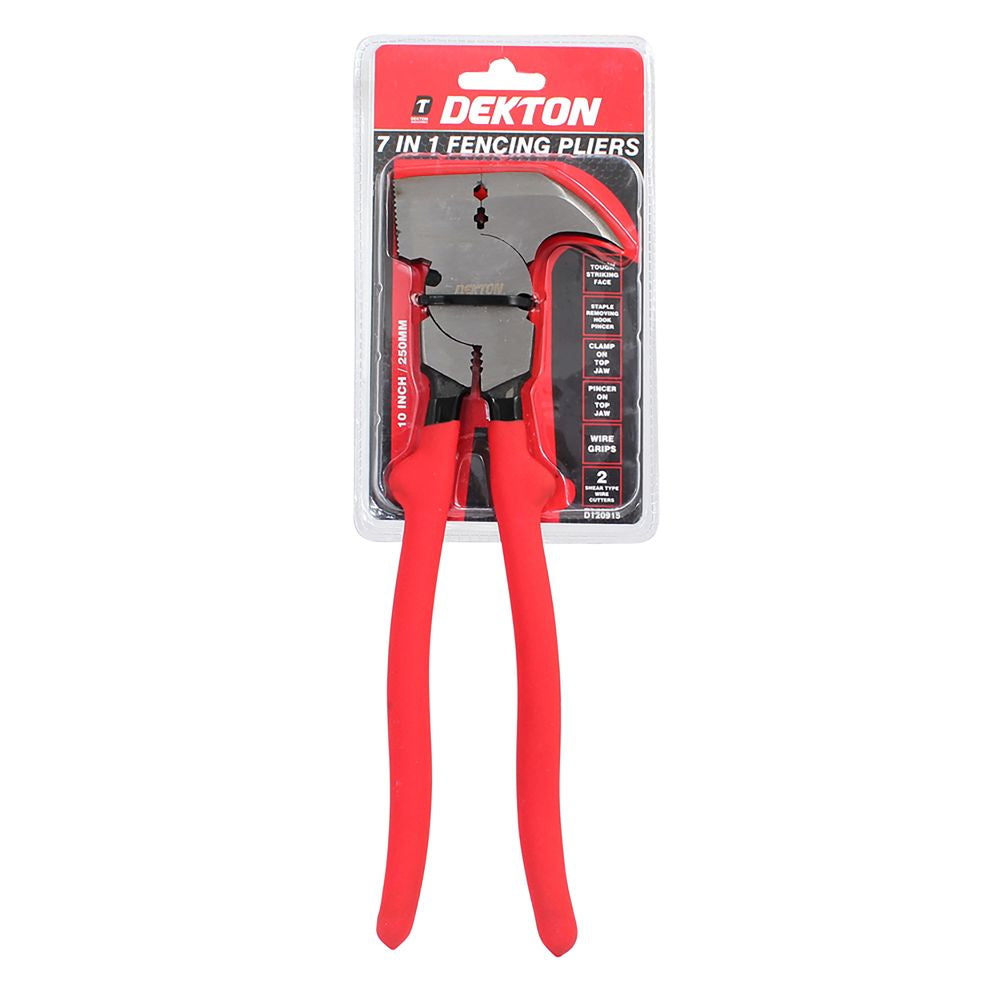 Dekton 7 In 1 Fencing Pliers Wire Cutters Staple Remover Clamp Pincer 10