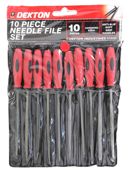 Dekton 10pc Needle File Set All Purpose Hand Needle And Flat File Set With Soft