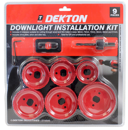 Dekton Downlight Installation Kit, Set Of 9 Piece Saw Kit Set Metal Steel Circle