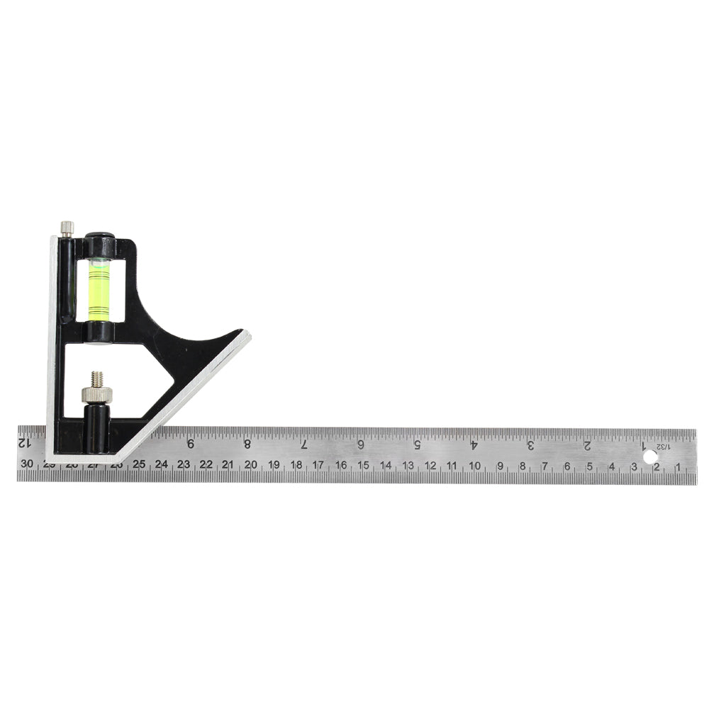 300mm (12) Adjustable Engineers Combination Try Square Set Right Angle Ruler