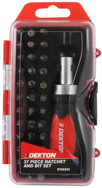 Dekton 38pc Stubby Ratchet Screwdriver And Bit Set