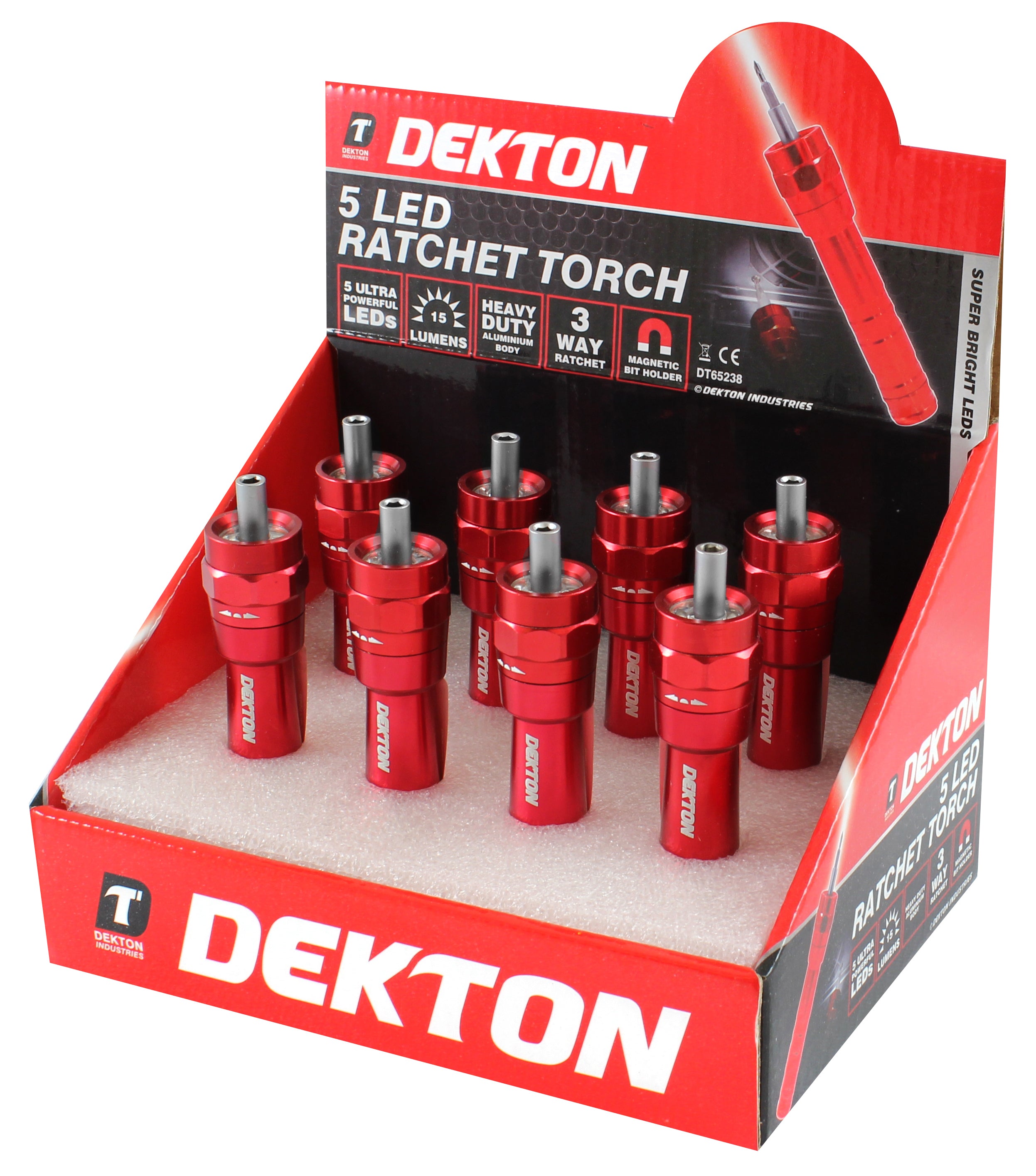 Dekton 5 Led Ratchet Screwdriver And Torch