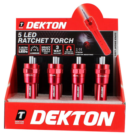 Dekton 5 Led Ratchet Screwdriver And Torch