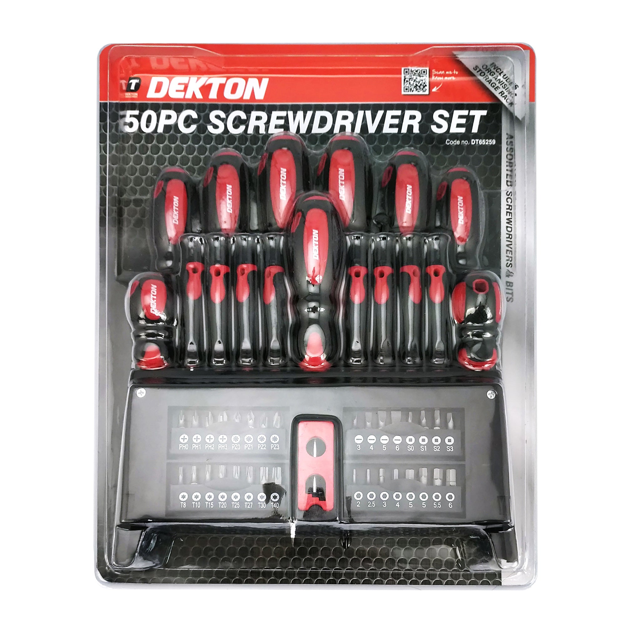Dekton 50pc Magnetic Precision Torx Pozi Hex Slotted Phillips Screwdriver Set