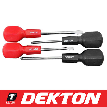 Dekton 4pc Cabinet Handle Screwdriver Set Extra Torque Flat Phillips DIY Tool