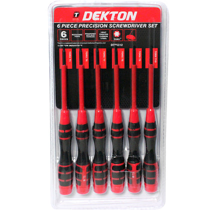 Dekton 6pc Precision Screwdriver Set Kit Carbon Steel T5 T6 T7 T8 T9 T10 Torx