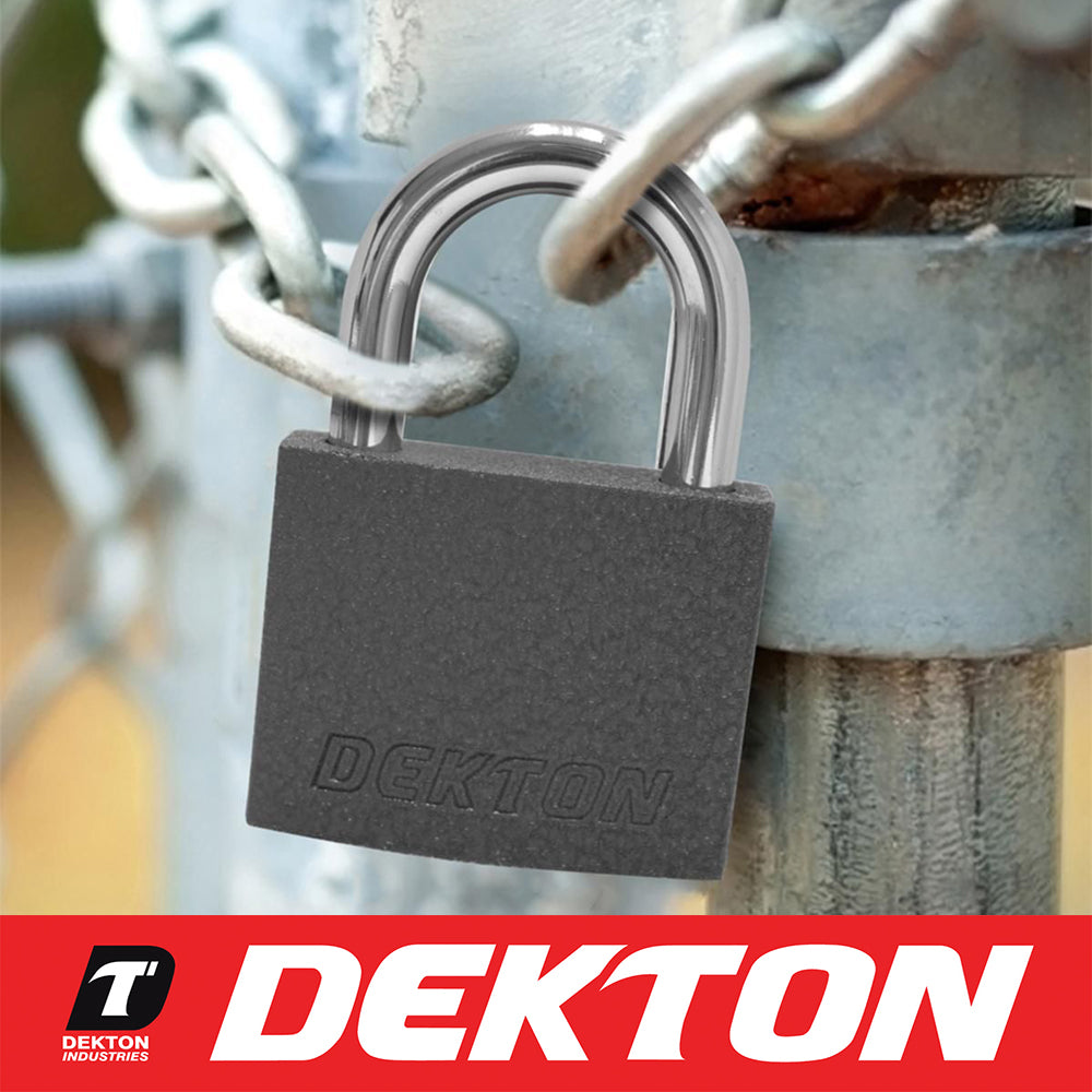 2 PACK Dekton Heavy Duty High Security Waterproof Iron Shed Shackle Padlock 40mm