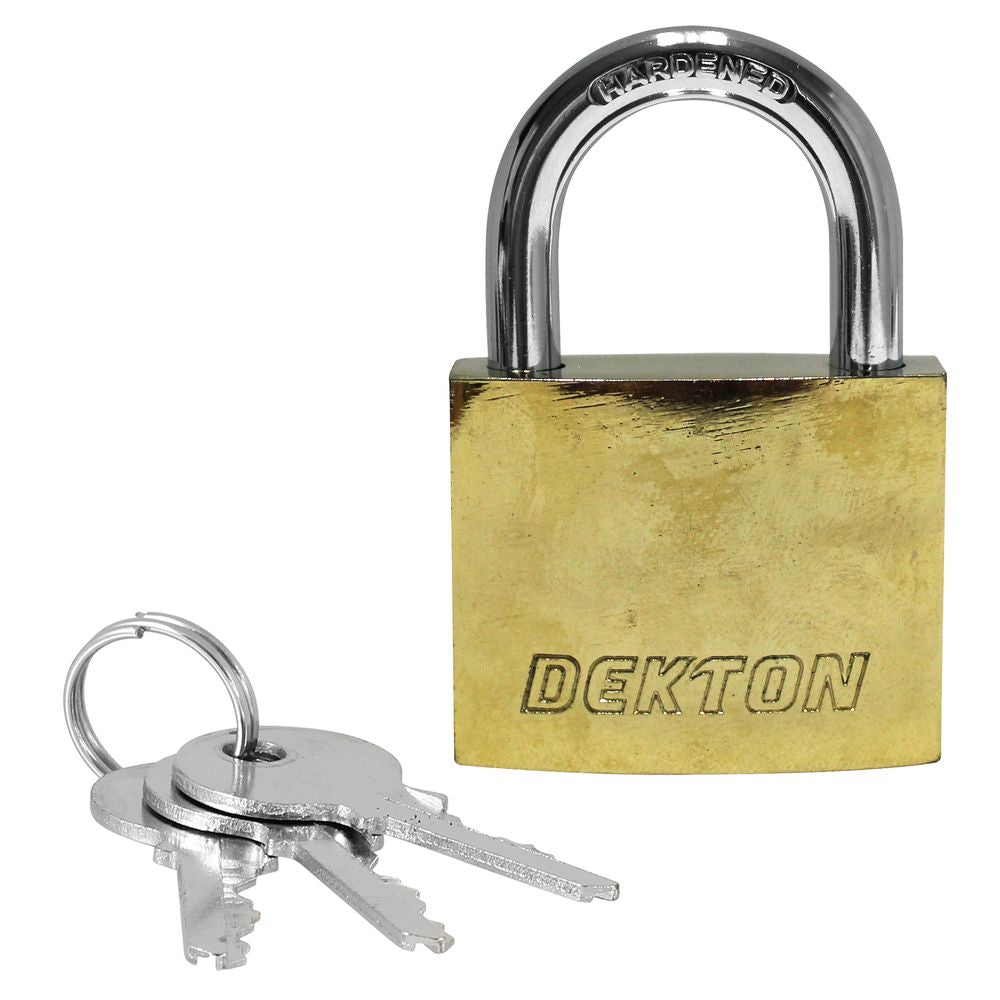 Dekton 2pc 40mm Short Steel Shackle Outdoor Security Padlock & Keys Alike