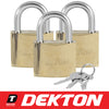 Dekton 3pc 40mm Short Steel Shackle Outdoor Security Padlock & Keys Alike