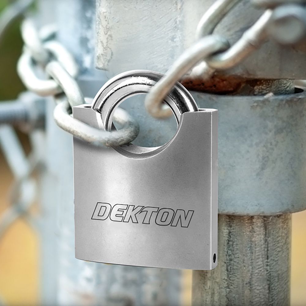 Dekton Heavy Duty Steel Outdoor Security Shed Gate Closed Shackle Padlock 40mm