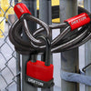 Dekton Waterproof Padlock Steel Shackle Outdoor Security 2.5 Cable Chain Lock